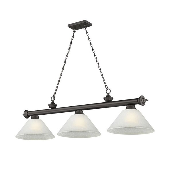 Z-Lite Cordon 3 Light Billiard, Bronze & White Linen 2306-3BRZ-AWL14 - main